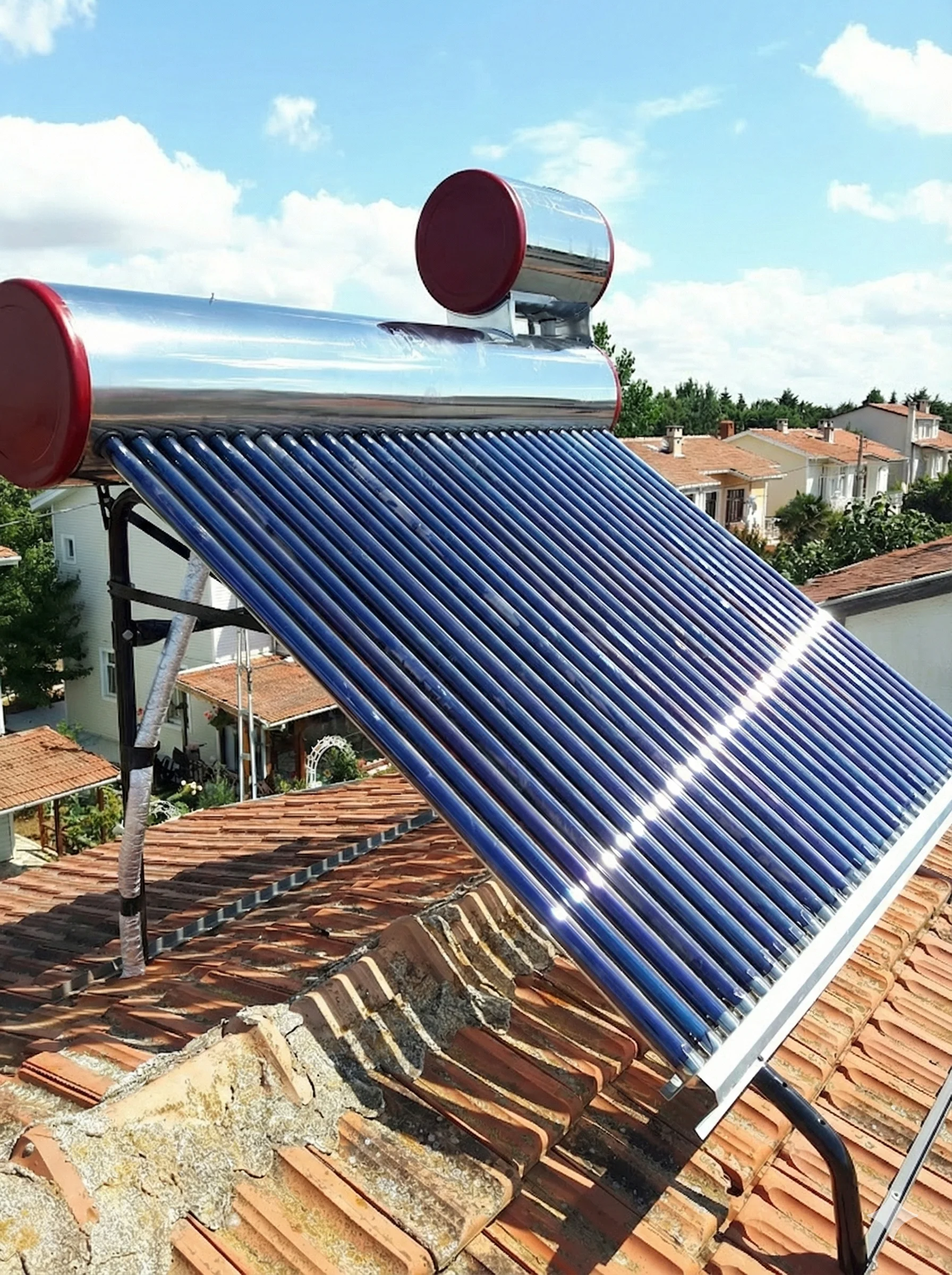 Apartman Çatısı Vakum Tüplü Güneş Enerjisi Montajı